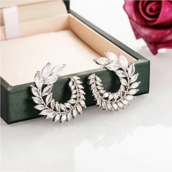 3 ct. t.w. Marquise Cut Olive Branch Earrings - Picture 3 of 16